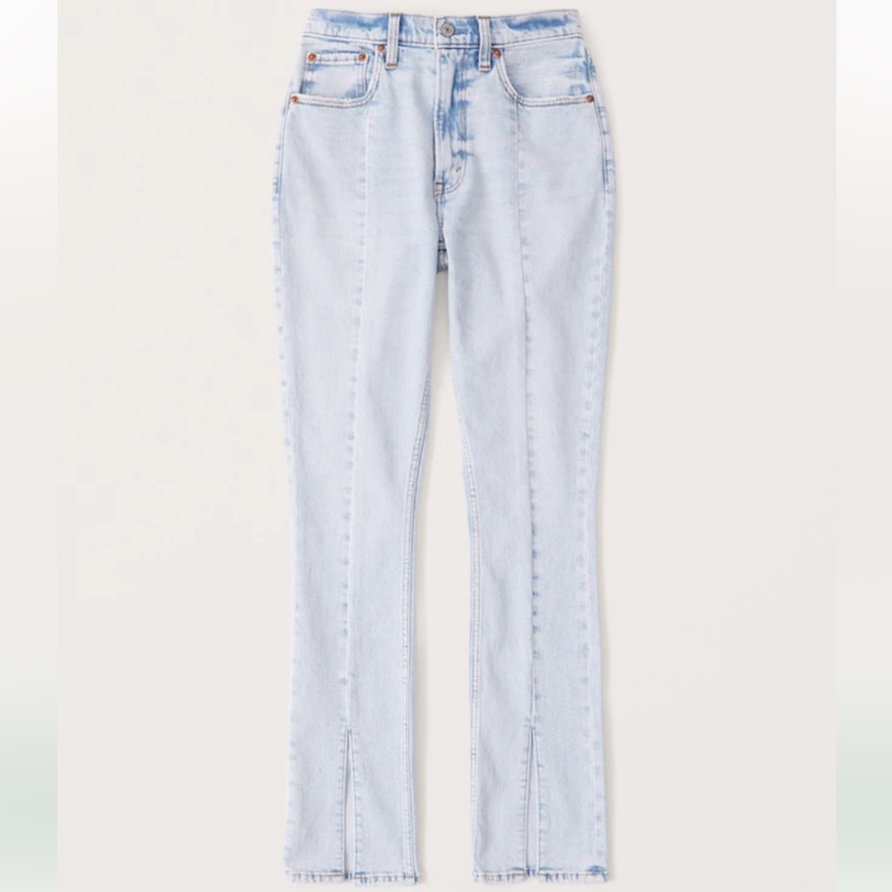 abercrombie and fitch curve love the 90s straight ultra high rise jeans - Picture 5 of 11